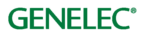 GENELEC is spelt out in green font on a white background.