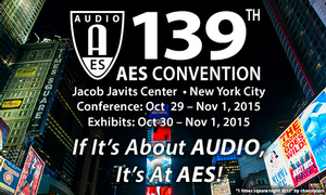 Audio Engineering Society Offers Tech Program Details for AES139 Convention New York City