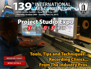 AES Project Studio Expo Events Announced for Upcoming 139th Convention in New York City