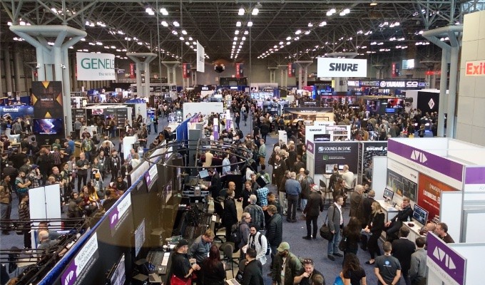 Attendees pack the bustling AES New York 2018 Convention exhibition floor, featuring over 300 brands of the latest gear and services showing their new and most popular offerings.