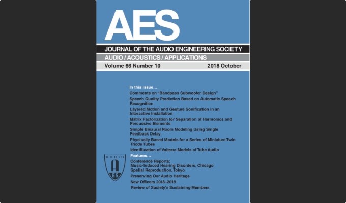 Latest edition of the AES Journal now available in the AES E-Library