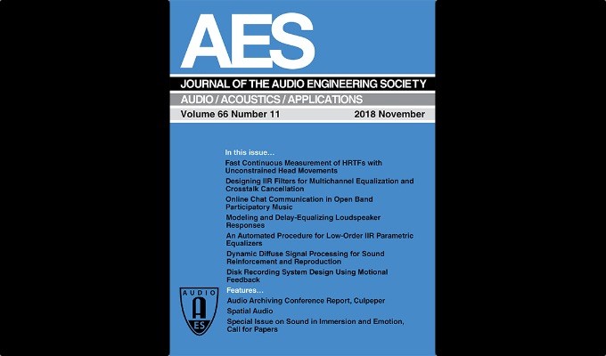 Latest AES Journal Offers Spatial Audio: Channels, Objects, and Ambisonics, Audio Archiving Conference Report, and More