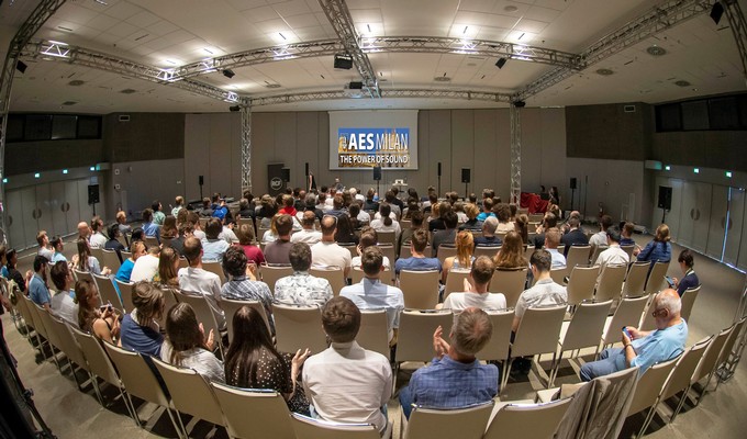 Workshops, like this multichannel session from last year's AES Milan, are integral to AES' international conventions. The AES Dublin Pro Audio Convention 2019's Workshops will be featured in the Technical Program, spanning March 20-23.