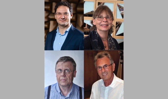 Recipients of the 2020 AES Fellowship Award were announced on June 2, 2020, during the Opening Ceremony of the AES Virtual Vienna Convention. Shown, Clockwise from top left: Filippo Maria Fazi, Heather Lane, Al Schmitt and Ingemar Ohlsson.