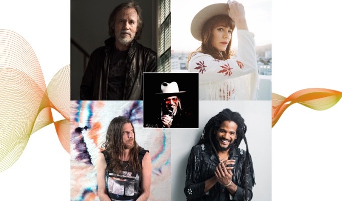 AES Show Fall 2020 Convention feature Keynote event "Let the Rhythm Lead: How the Chemistry of People and the Recording Process Fosters Inspiration" will take place on October 30 at 3:30pm EDT. Shown clockwise L-R: Jackson Browne, Jenny Lewis, Paul Beaubrun, Jonathan Wilson; Scott Goldman center