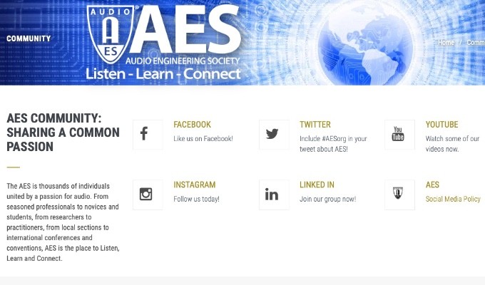 Listen, Learn, and Connect with the AES Online - #AESorg