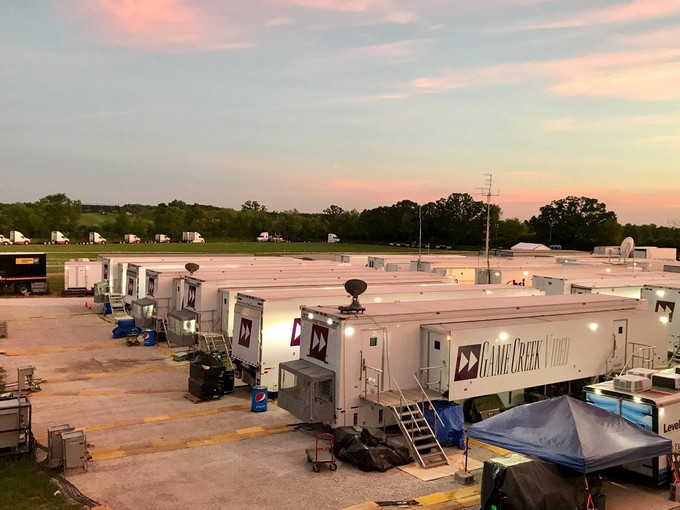 Game Creek mobile units behind the scenes at the US Open Golf Championship.