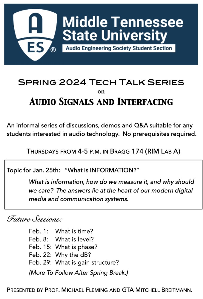 Spring Semester Tech Talk Series