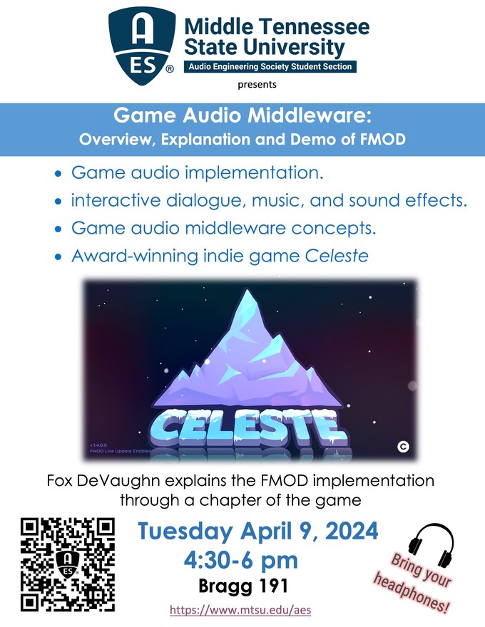 Past Event: Game Audio Middleware: Overview, Explanation and Demo of FMOD
