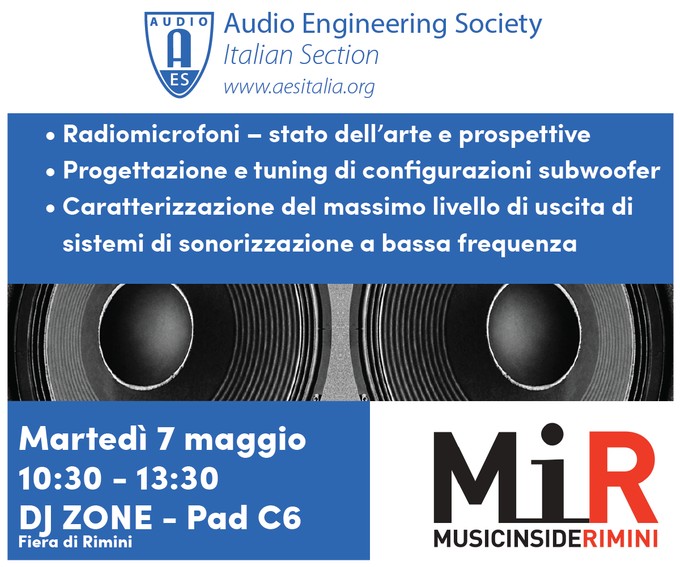 Past Event: Convegno AES - LIVE AUDIO - Radiomicrofoni / Subwoofer / Misure