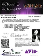 Pro Tools 10 Seminar, November 10th @ 7pm