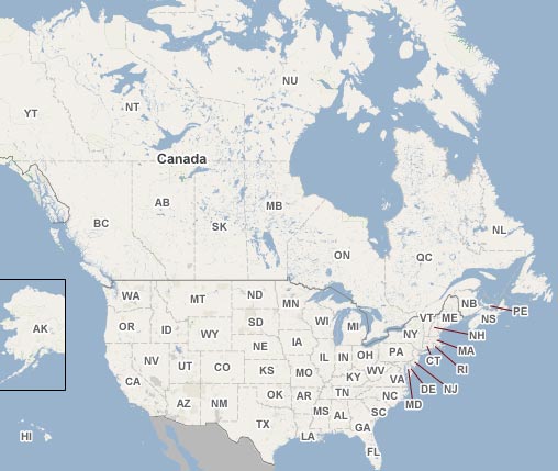 map of canada and usa. USA/Canada Map