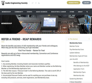 Audio Engineering Society’s New Refer-a-Friend Program Offers Members a Chance to Gain Free Membership, Event Access and More