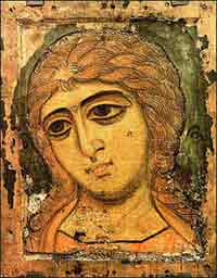 icon "Angel with golden hair" (Russian Museum)