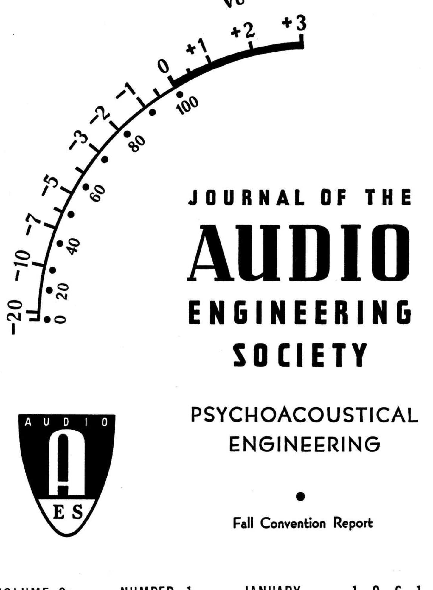 Aes E Library Complete Journal Volume 9 Issue 1