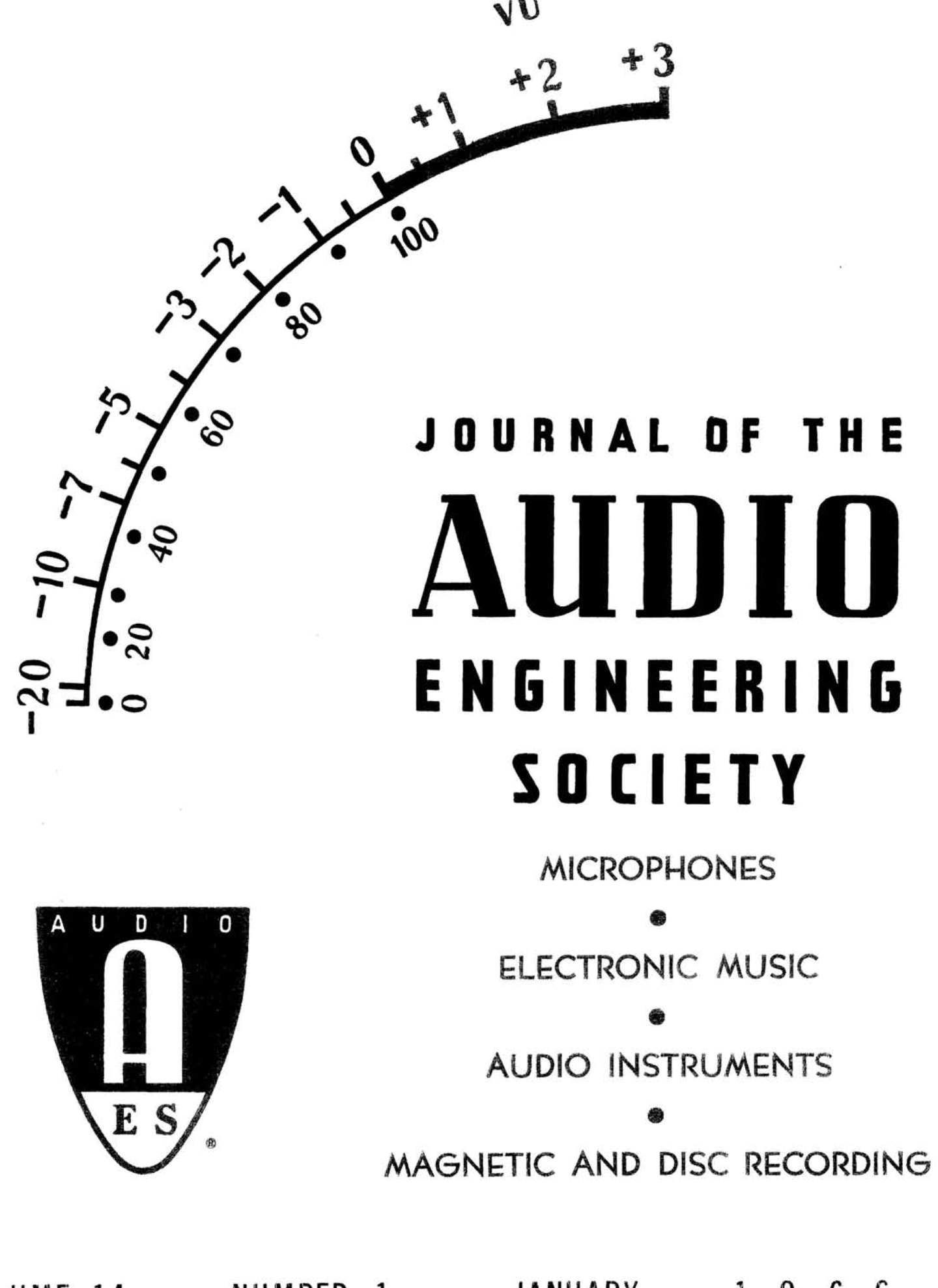 Aes E Library Complete Journal Volume 14 Issue 1