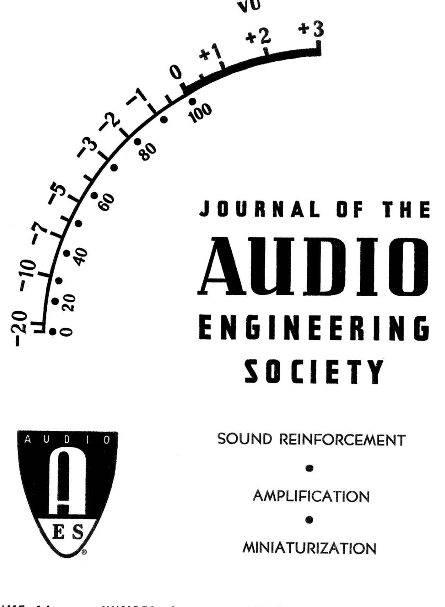 AES E-Library » Complete Journal: Volume 14 Issue 2