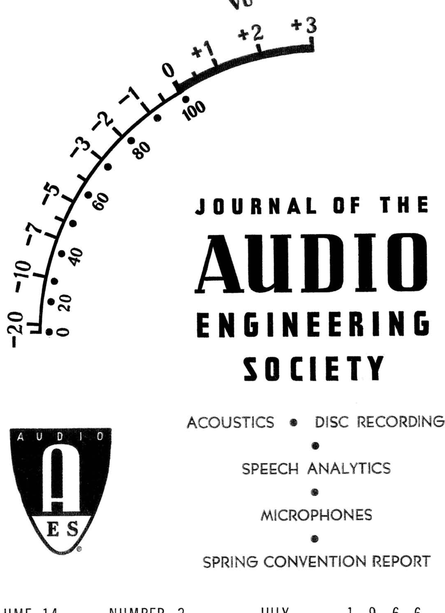 AES E-Library » Complete Journal: Volume 14 Issue 3