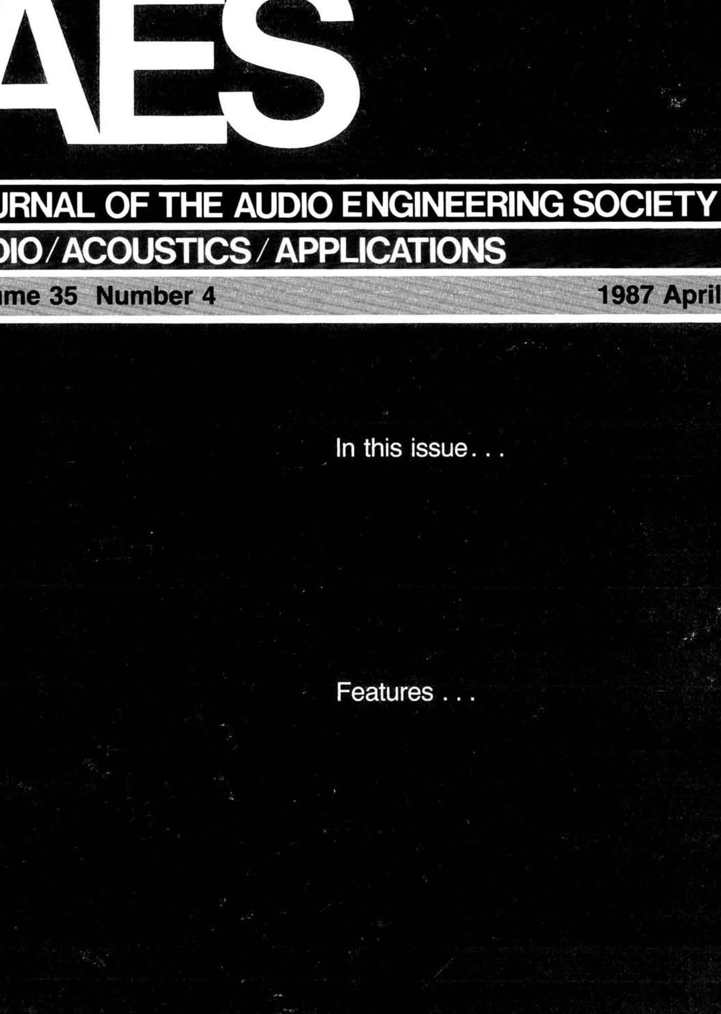 AES E-Library » Complete Journal: Volume 35 Issue 4
