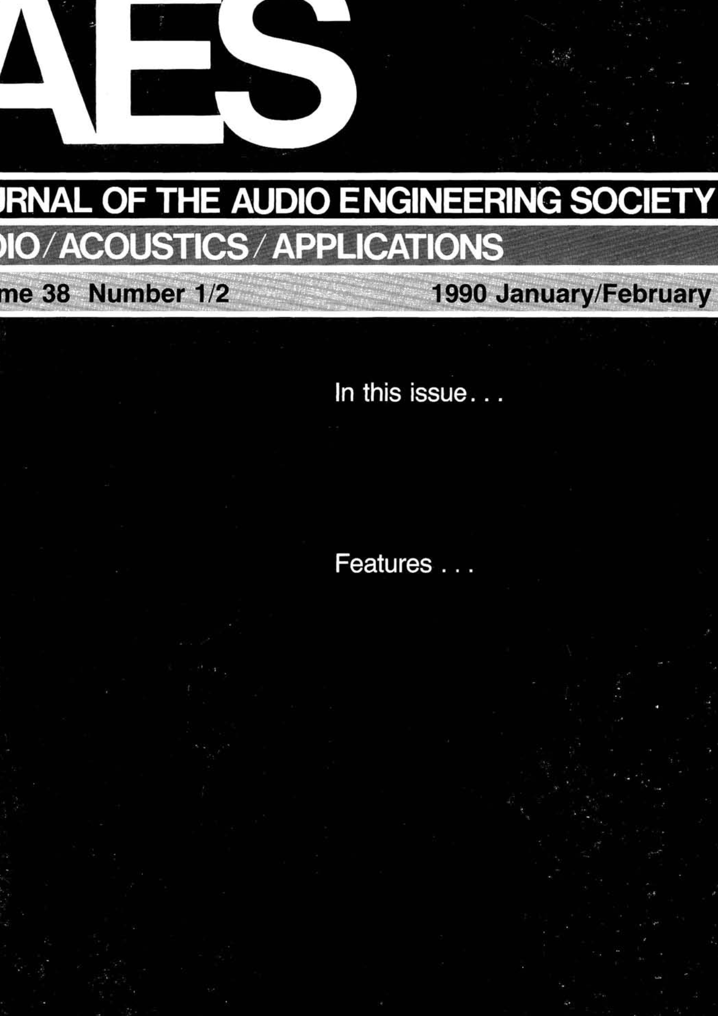 AES E-Library » Complete Journal: Volume 38 Issue 1/2