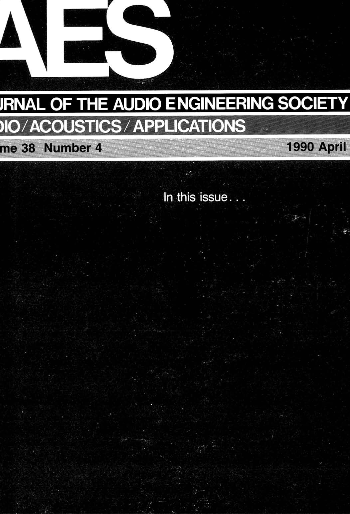 4 38 Journal: Volume Issue » AES Complete E-Library