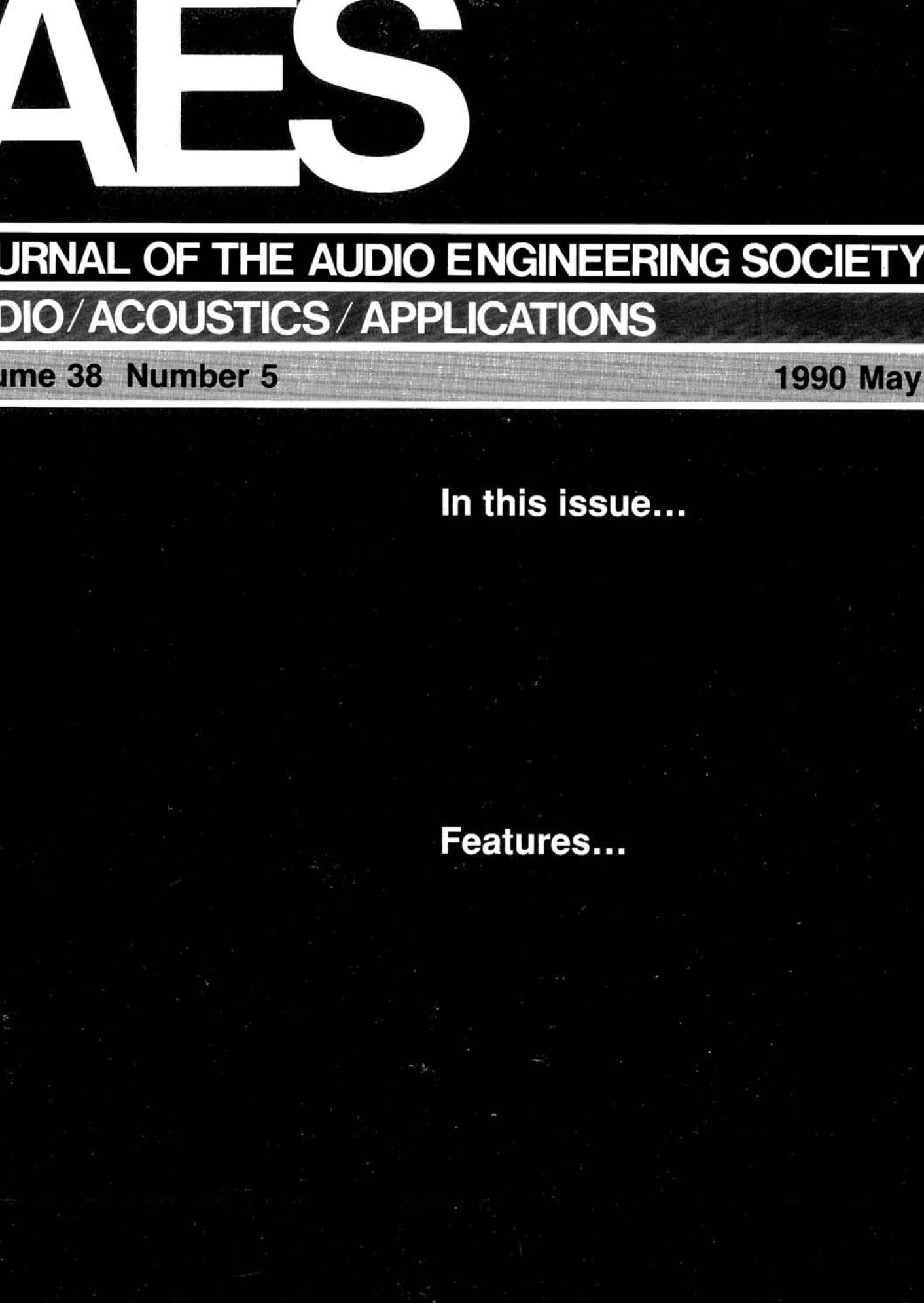 AES E-Library » Complete Journal: Volume 38 Issue 5