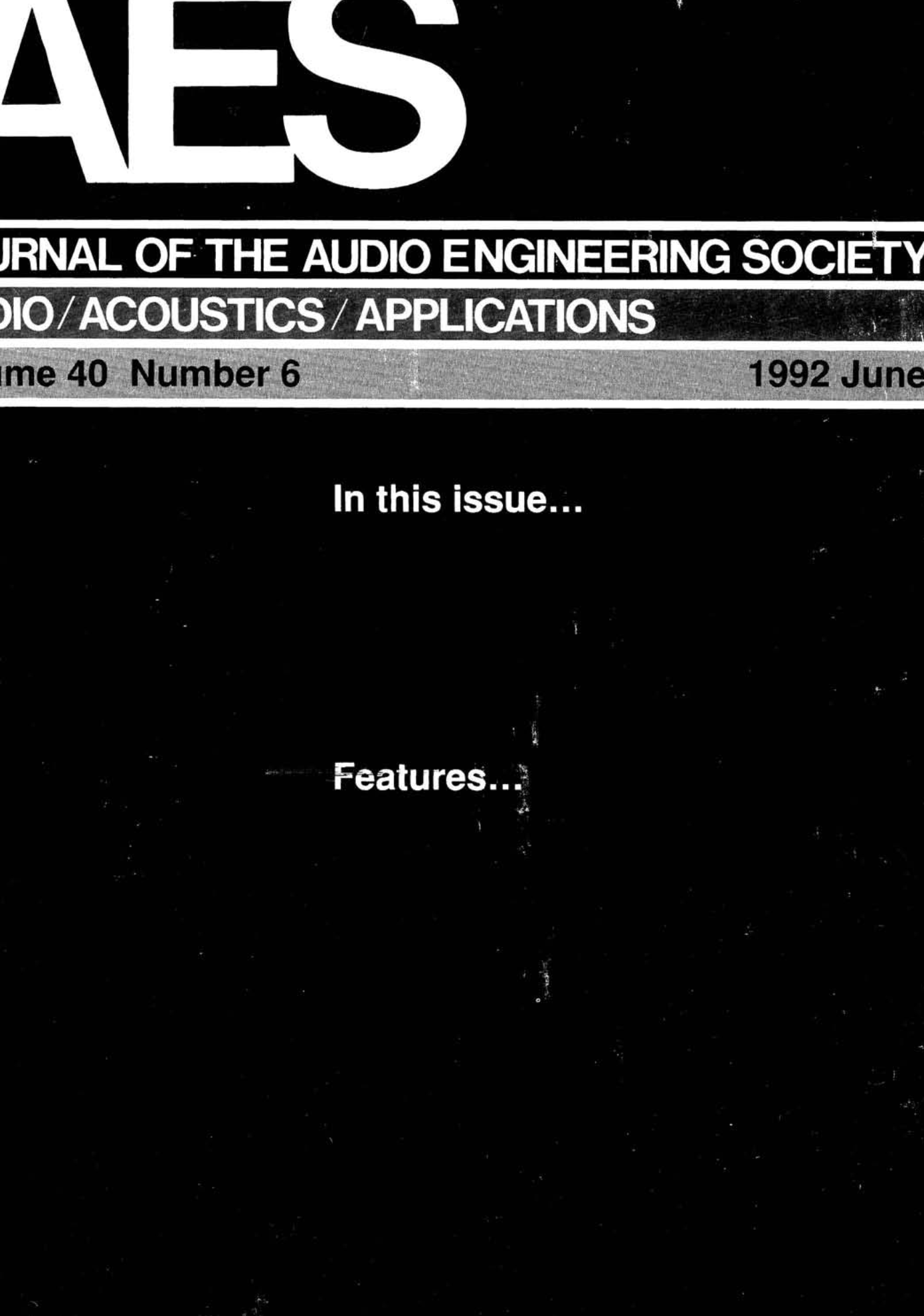 AES E-Library » Complete Journal: Volume 40 Issue 6