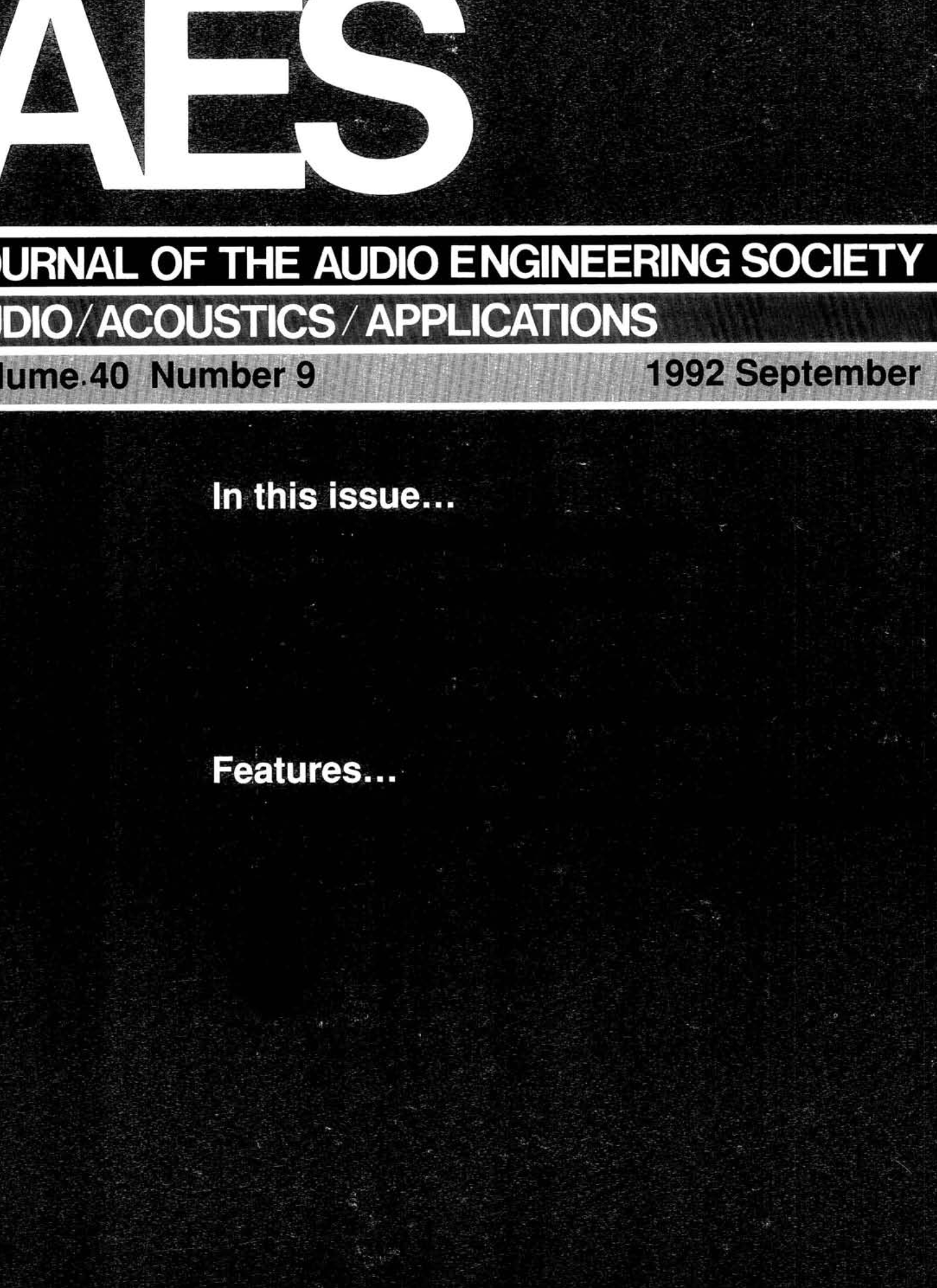 AES E-Library » Complete Journal: Volume 40 Issue 9