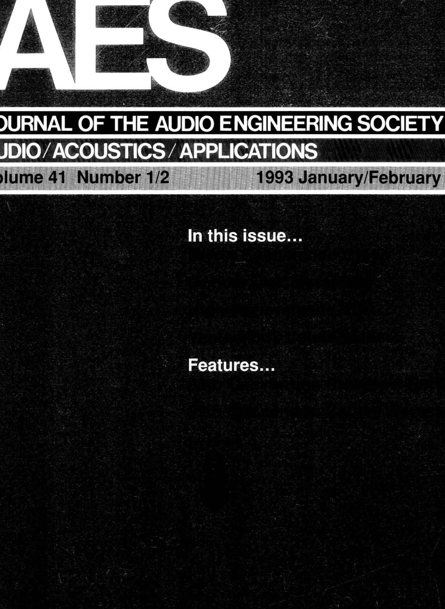 AES E-Library » Complete Journal: Volume 41 Issue 1/2