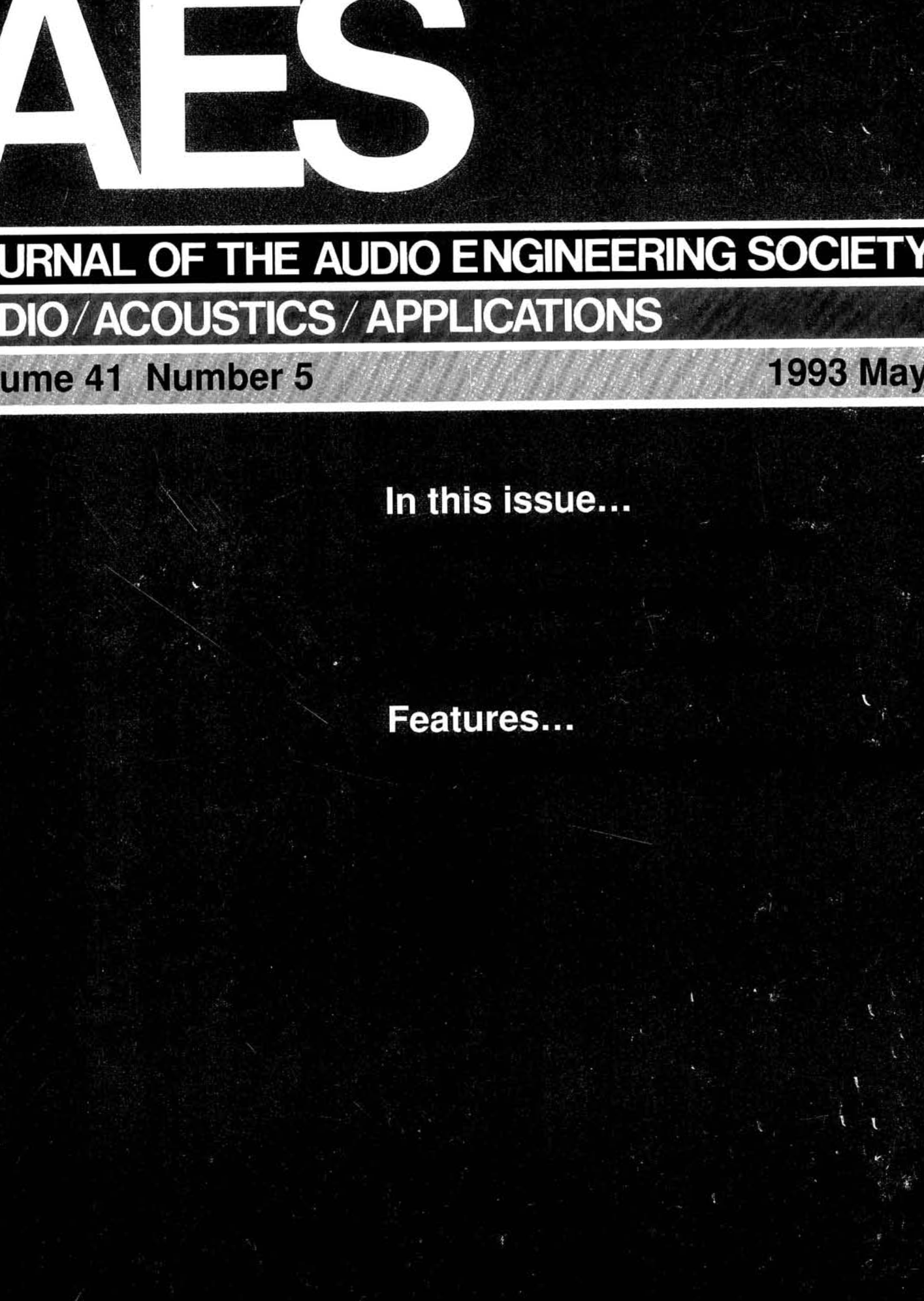 AES E-Library » Complete Journal: Volume 41 Issue 5