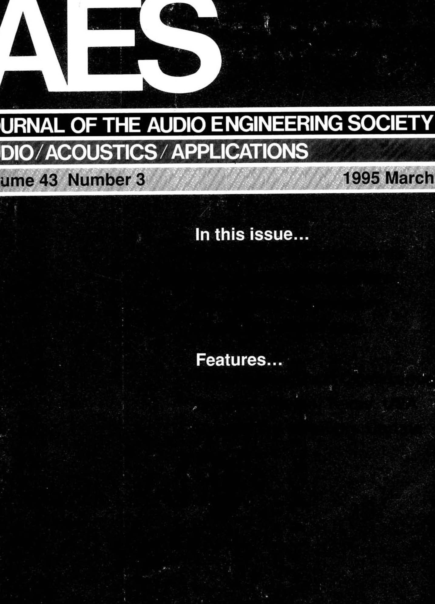 Aes E Library Complete Journal Volume 43 Issue 3