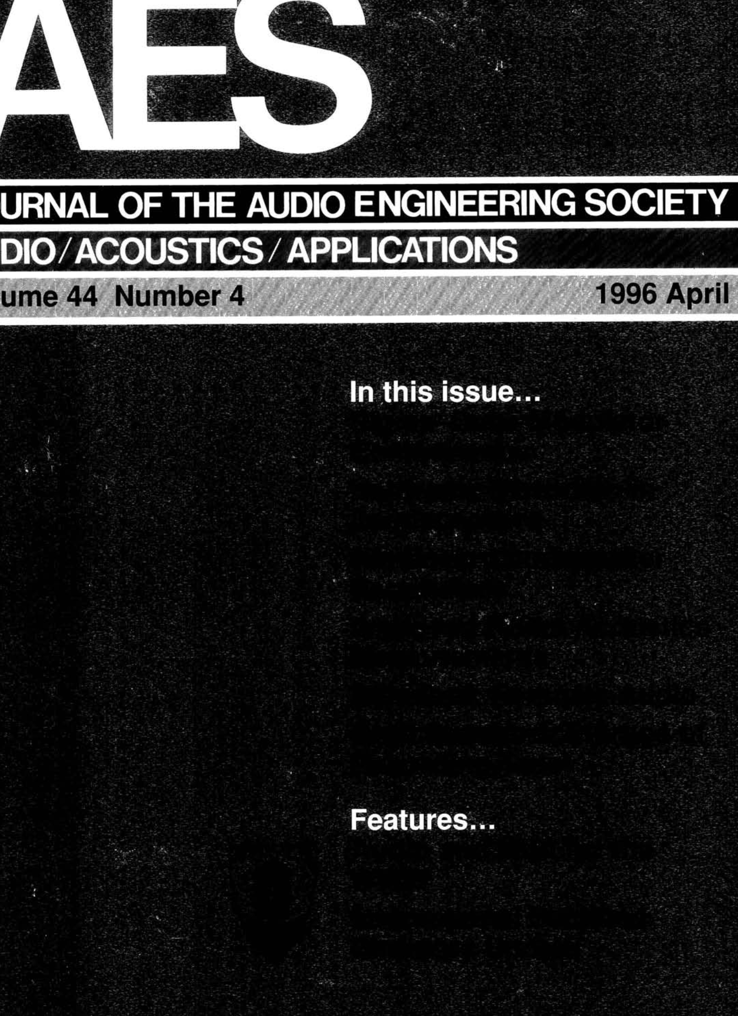 AES E-Library » Complete Journal: Volume 44 Issue 4