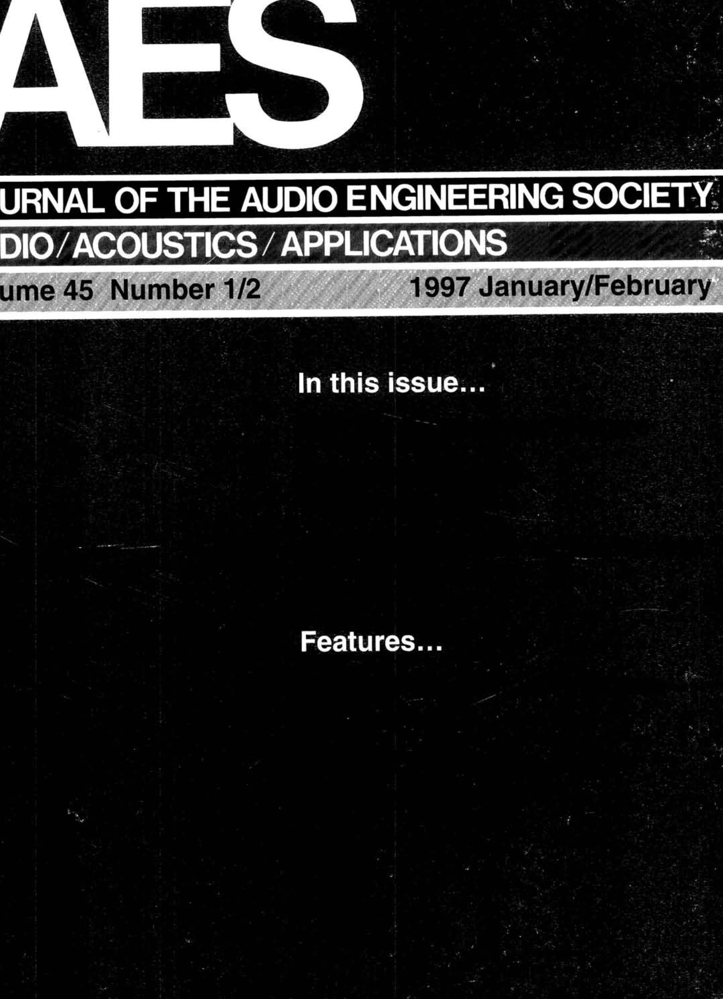 AES Journal: 45 Complete » 1/2 Issue E-Library Volume