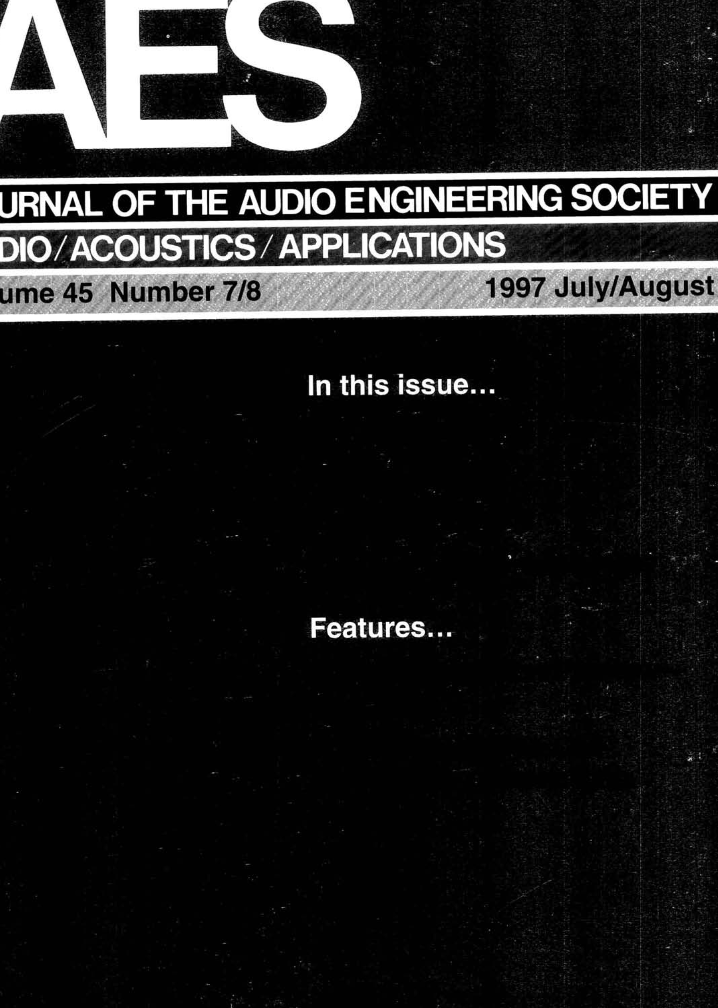 AES E-Library » Complete Journal: Volume 45 Issue 7/8