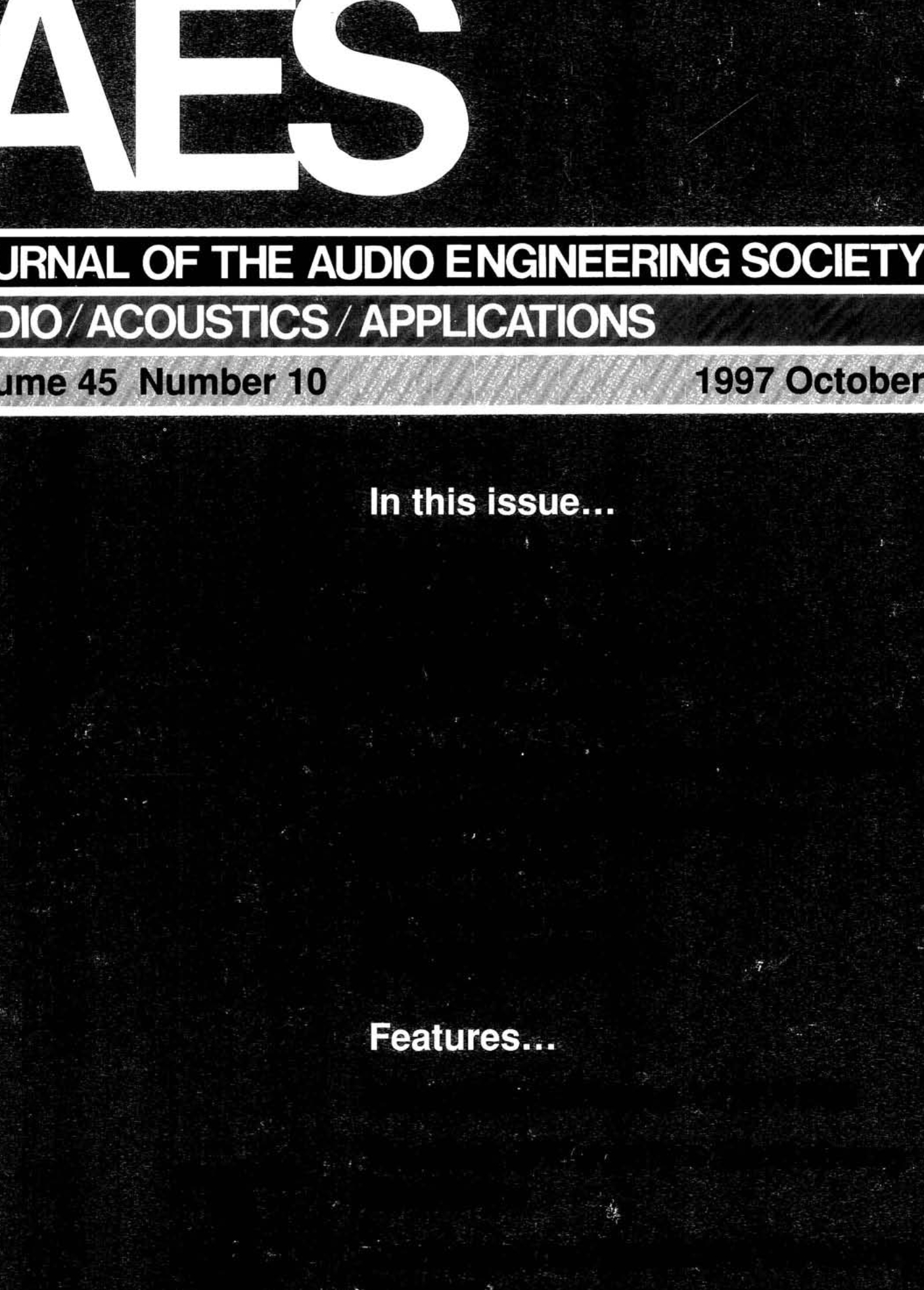 AES E-Library » Complete Journal: Volume 45 Issue 10