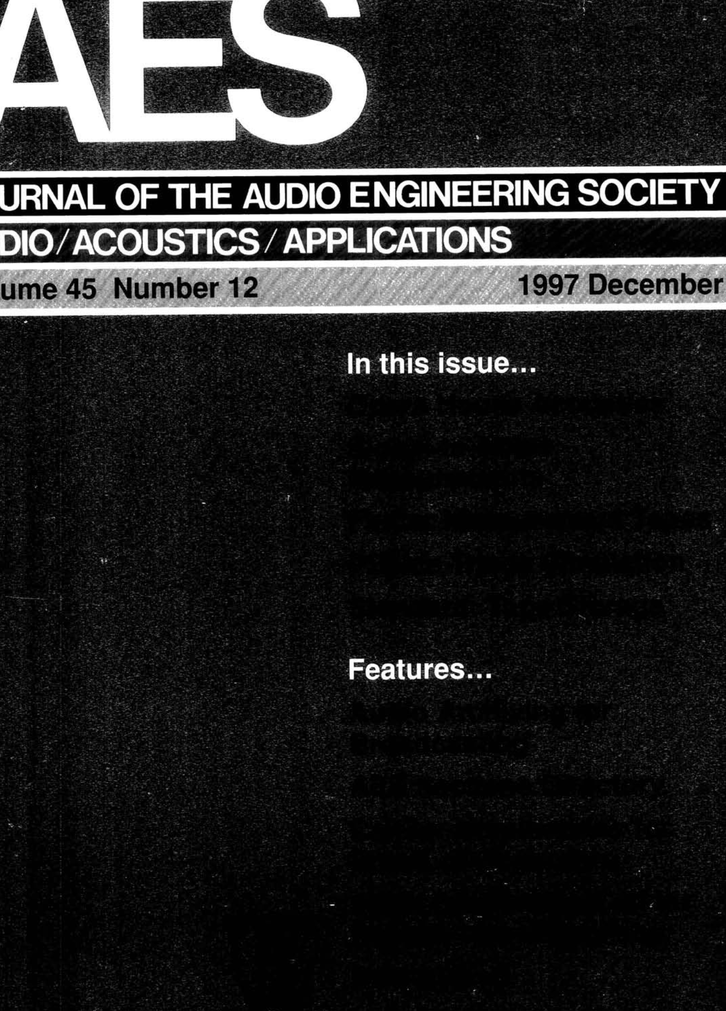 AES E Library » Complete Journal: Volume  Issue