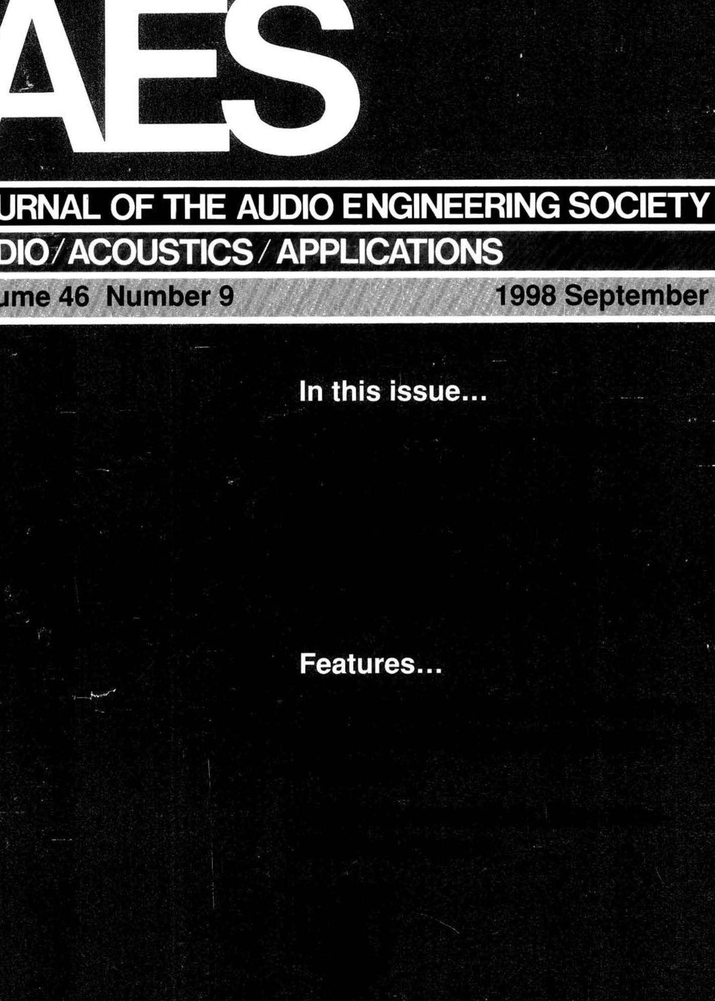 AES E-Library » Complete Journal: Volume 46 Issue 9