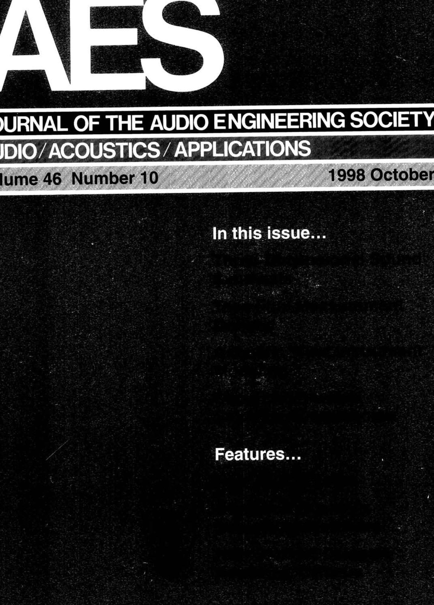 AES E-Library » Complete Journal Volume 46 Issue 10
