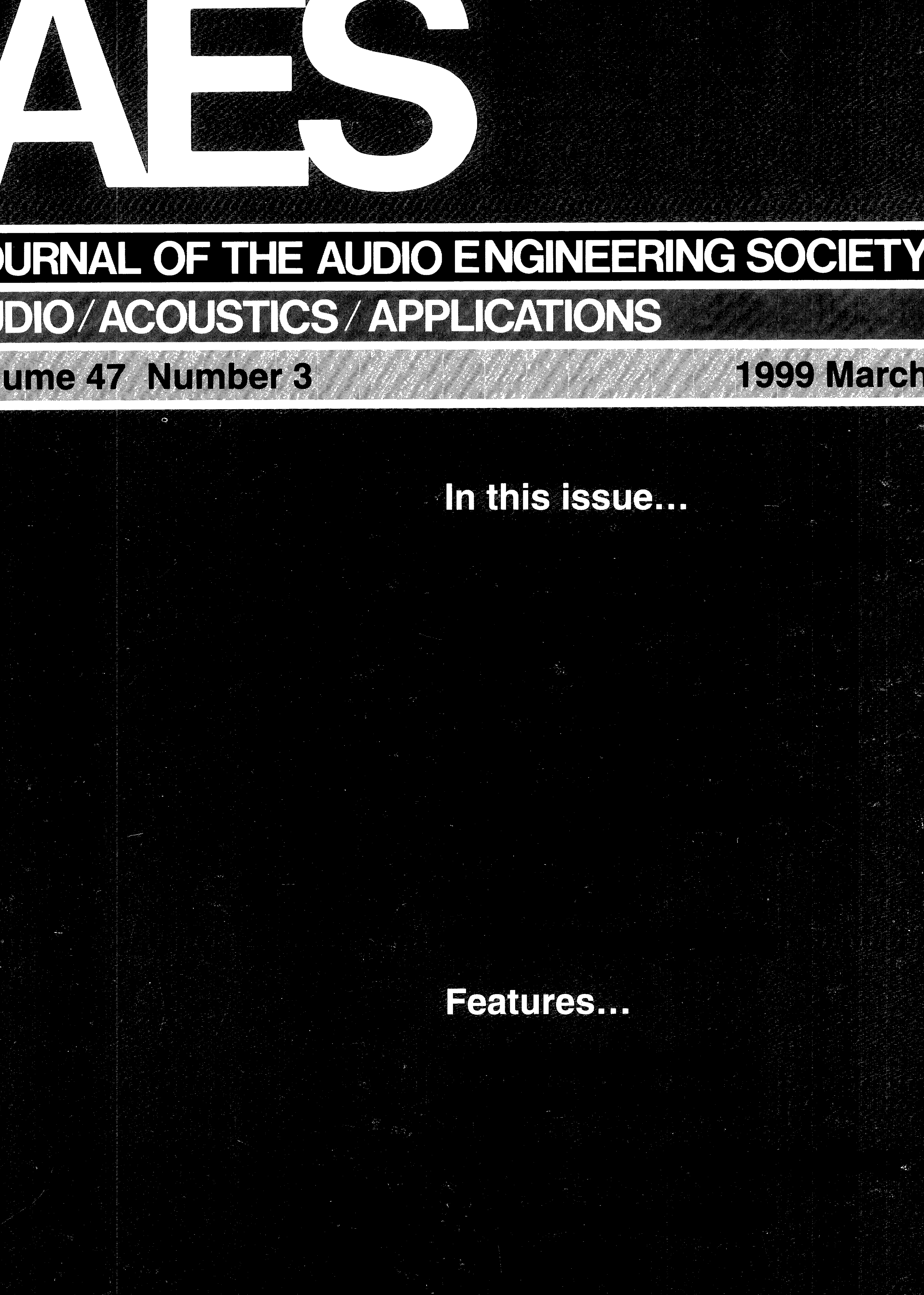 Aes E Library Complete Journal Volume 47 Issue 3