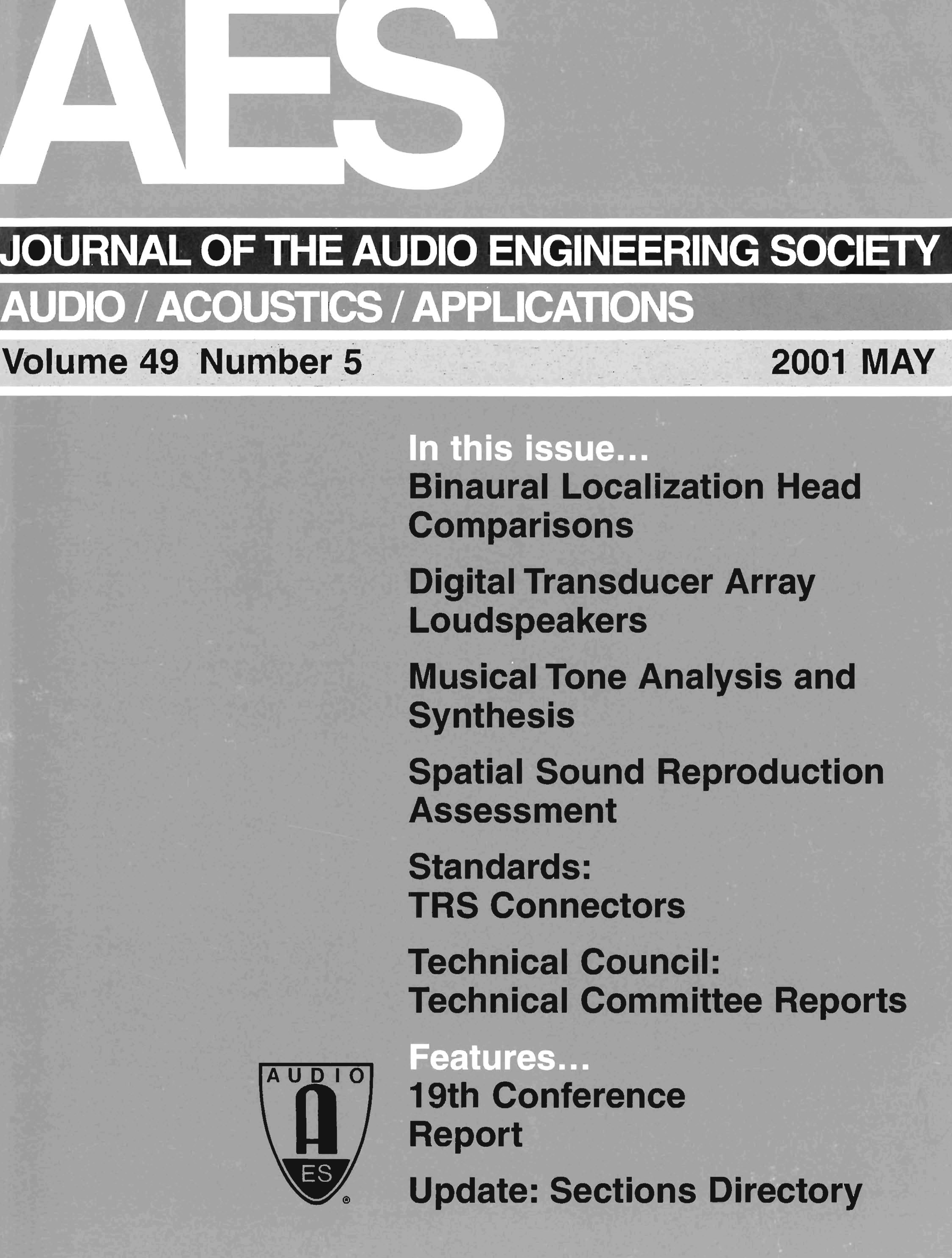 AES E-Library » Complete Journal Volume 49 Issue 5