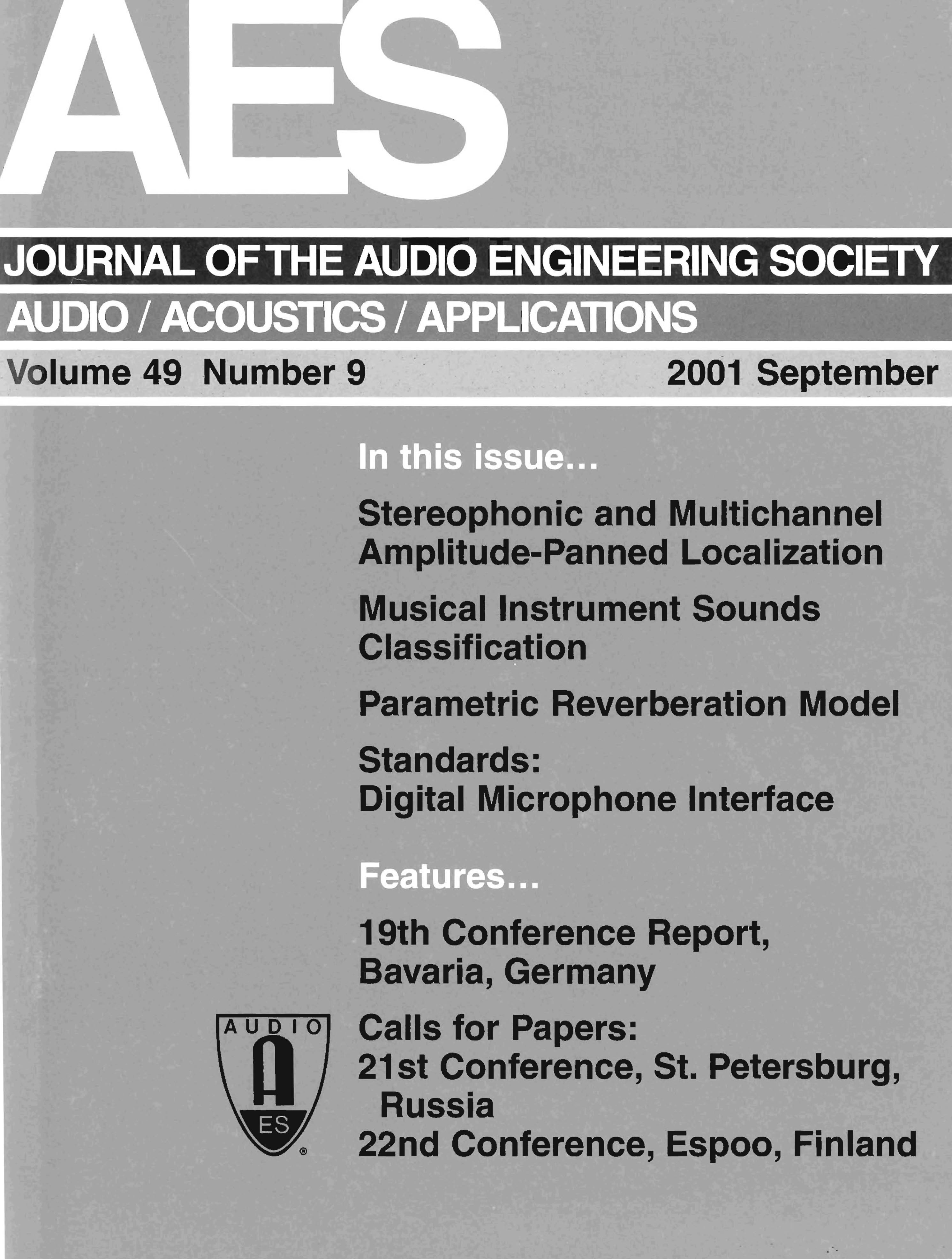 AES E Library » Complete Journal: Volume 49 Issue 9